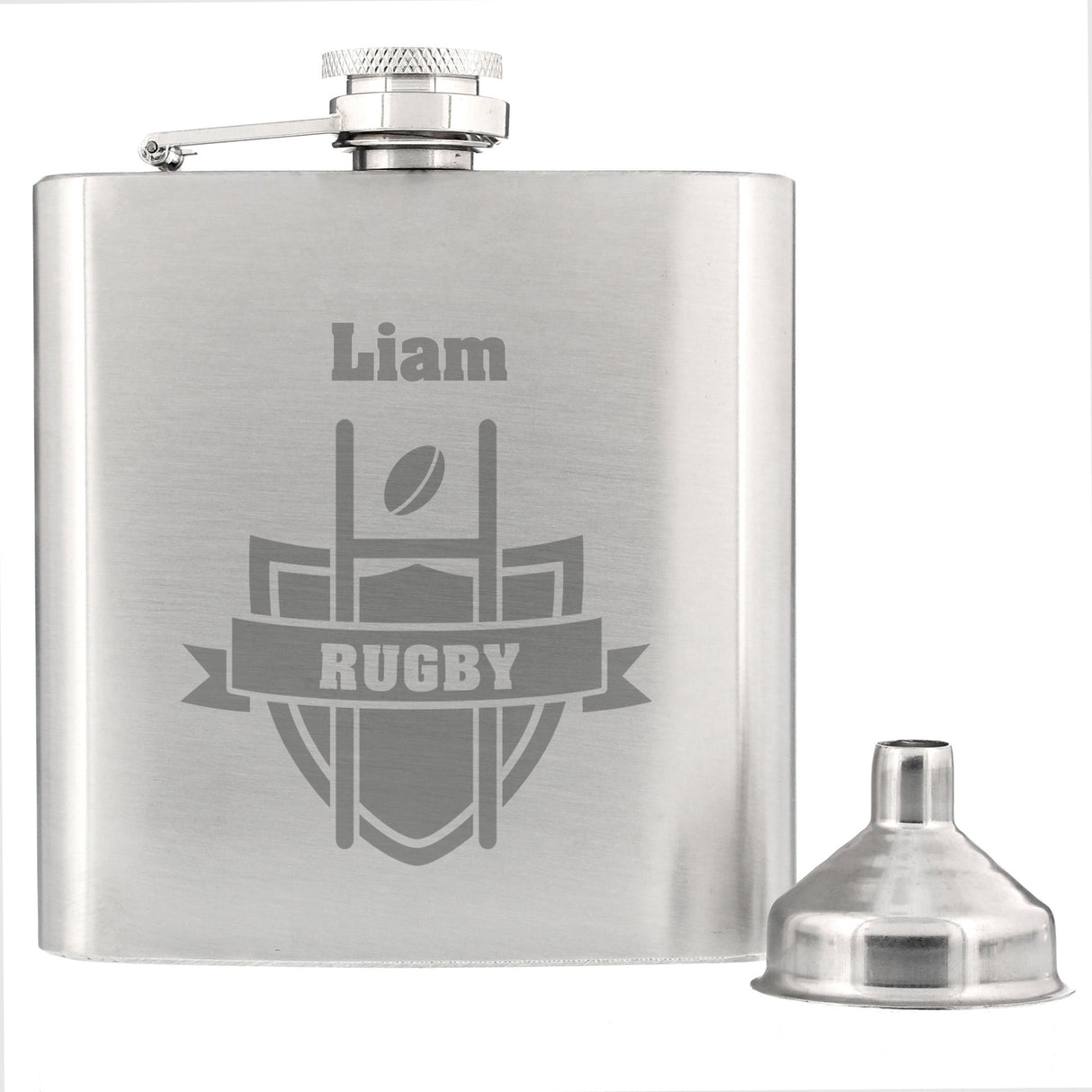 Personalised Rugby Hip Flask: 3 - Hip Flasks By Gift Moments