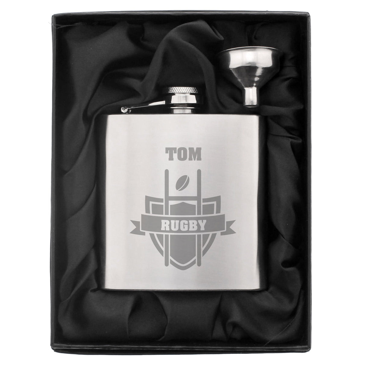 Personalised Rugby Hip Flask: 2 - Hip Flasks By Gift Moments
