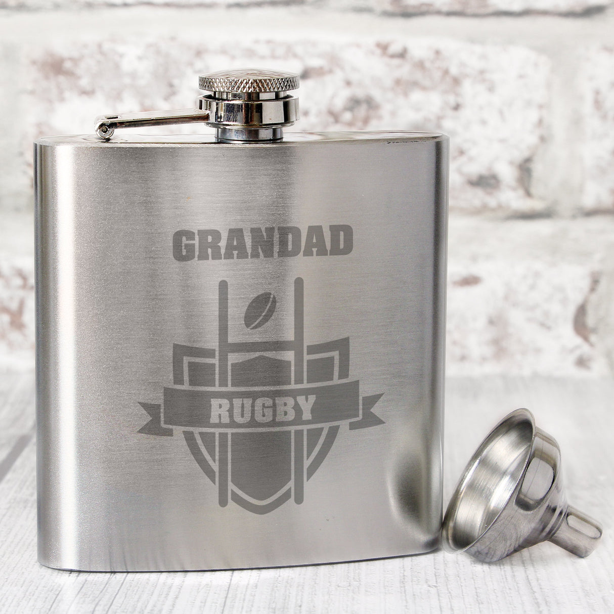 Personalised Rugby Hip Flask: 1 - Hip Flasks By Gift Moments