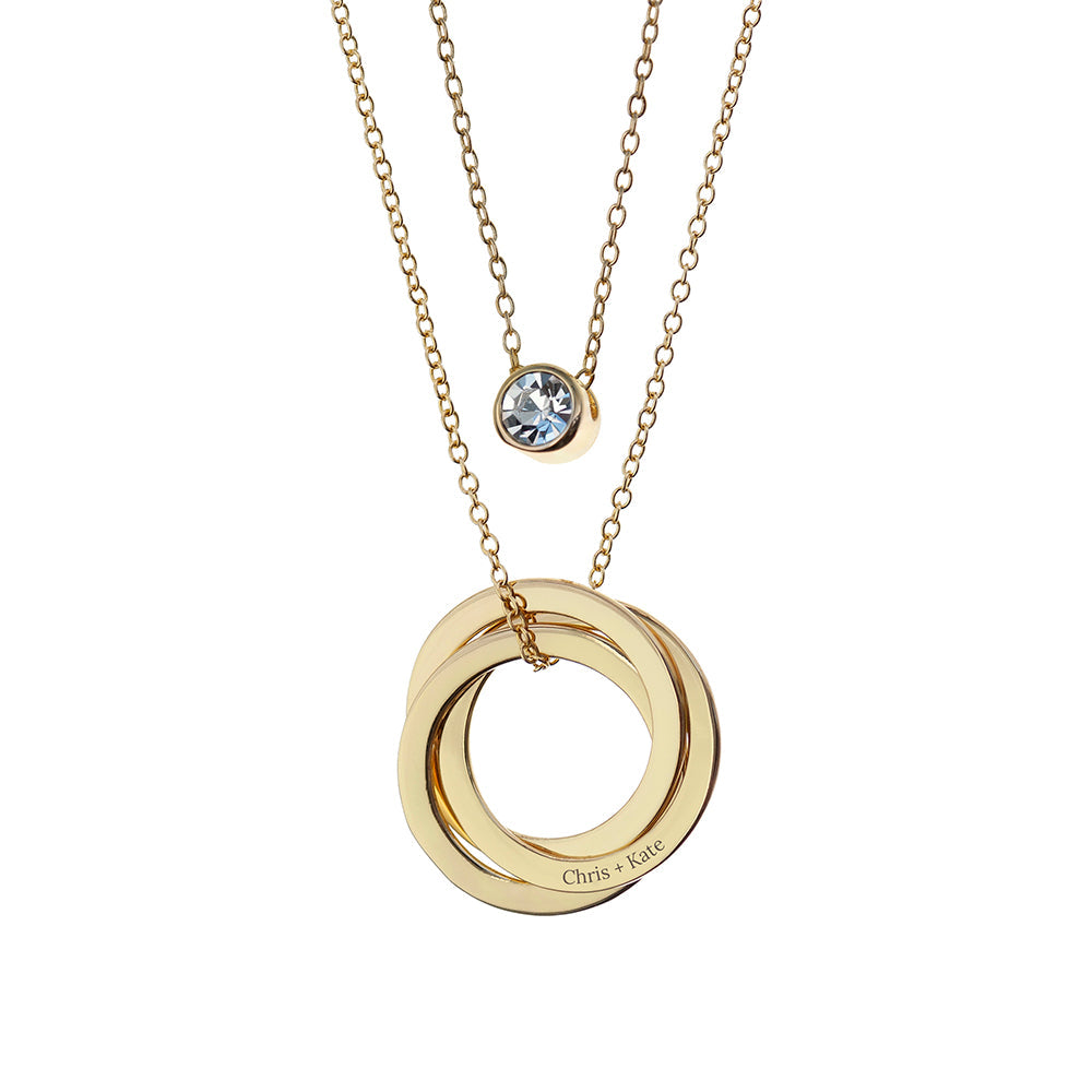 Personalised Russian Ring Layered Necklaces: 7 - Necklaces By Gift Moments
