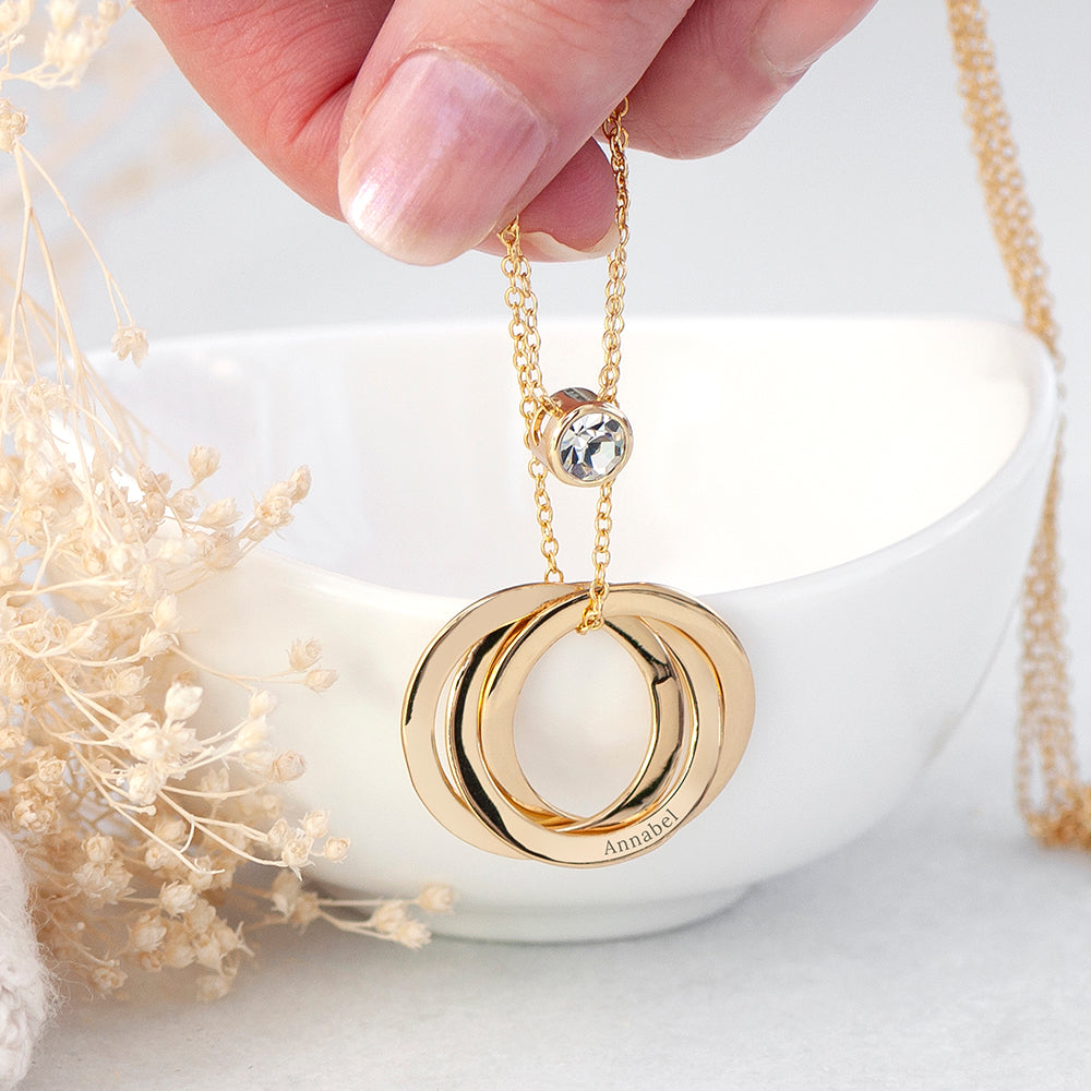 Personalised Russian Ring Layered Necklaces: 3 - Necklaces By Gift Moments
