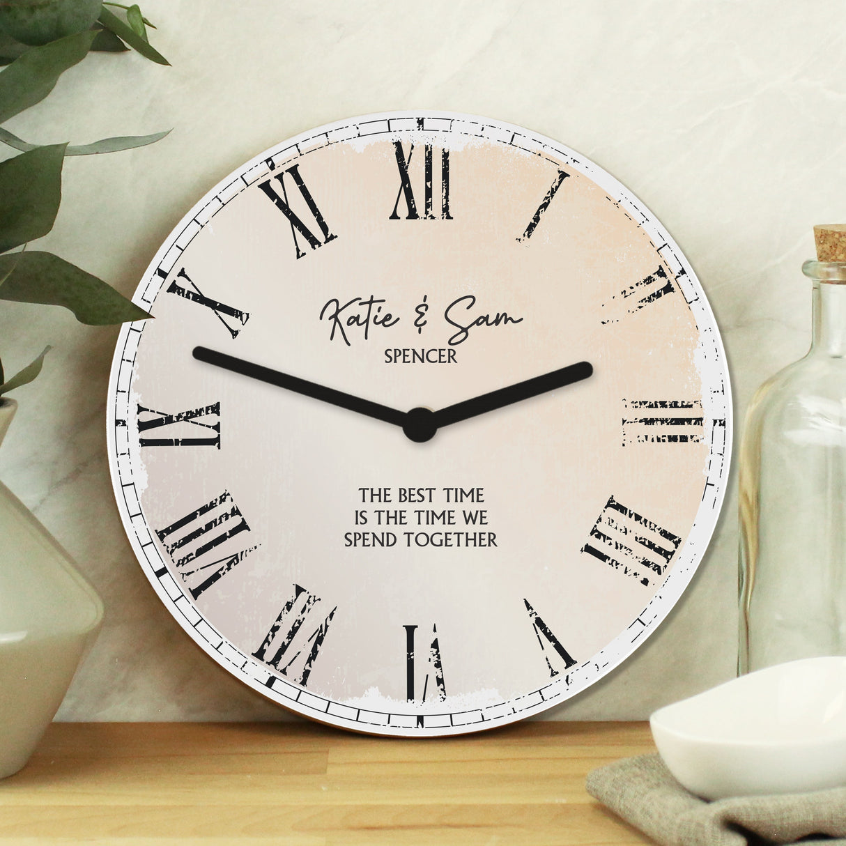 Personalised Rustic Large Wooden Clock: 3 - Clocks By Gift Moments
