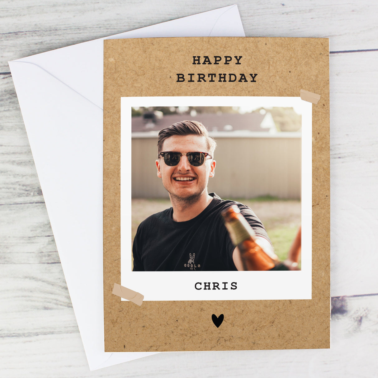 Personalised Rustic Polaroid Photo Upload Card: 2 - Greeting Cards By Gift Moments