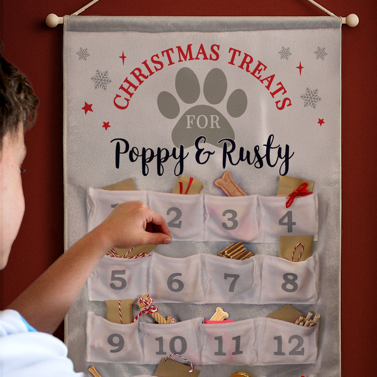 Personalised Santa Advent Calendar In Silver Grey - Shop Advent Calendars At Gift Moments - 2