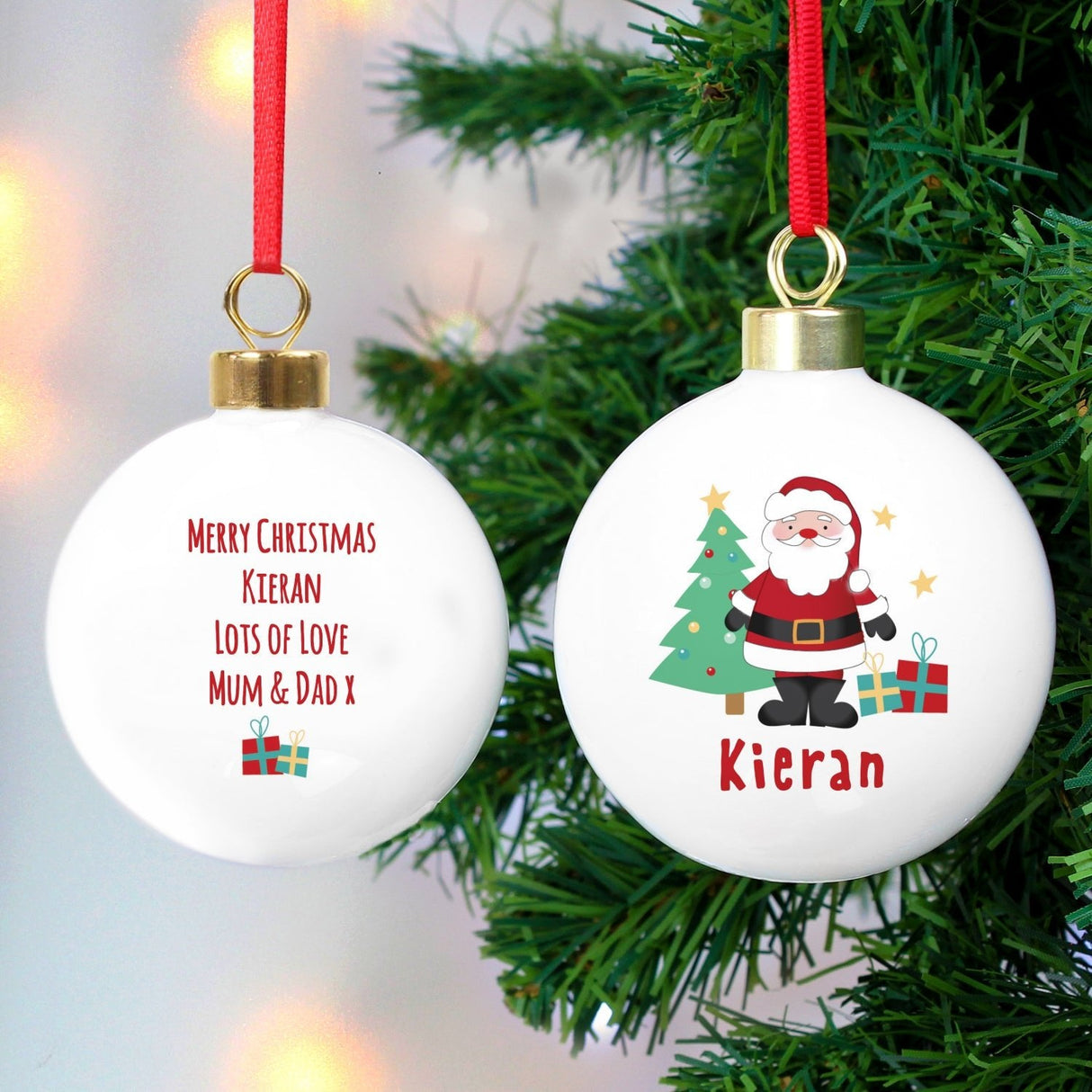 Personalised Santa Bauble: 1 - Christmas Baubles By Gift Moments