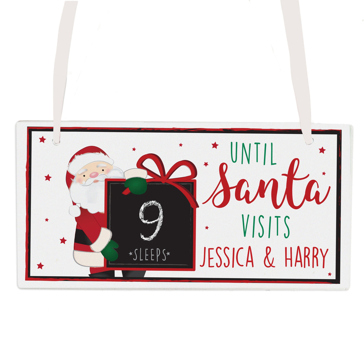 Personalised Santa Christmas Chalk Countdown Sign: 4 - Signs & Plaques By Gift Moments
