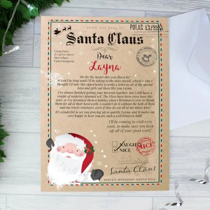 Personalised Santa Claus Letter: 1 - Santa Letters By Gift Moments