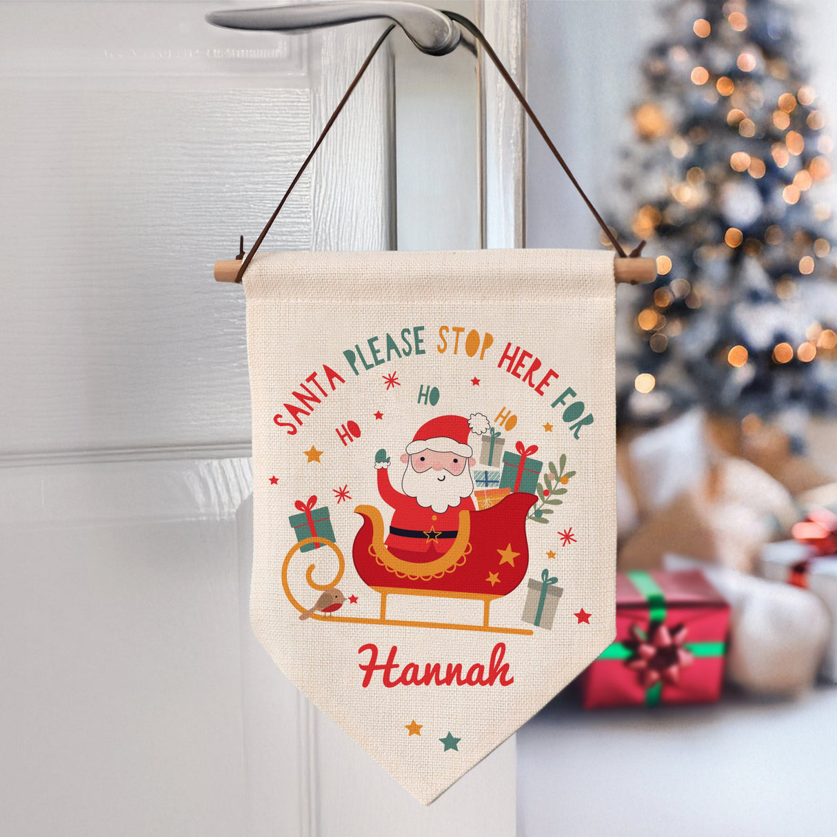 Personalised Santa Stop Here Banner: 1 - Signs & Plaques By Gift Moments