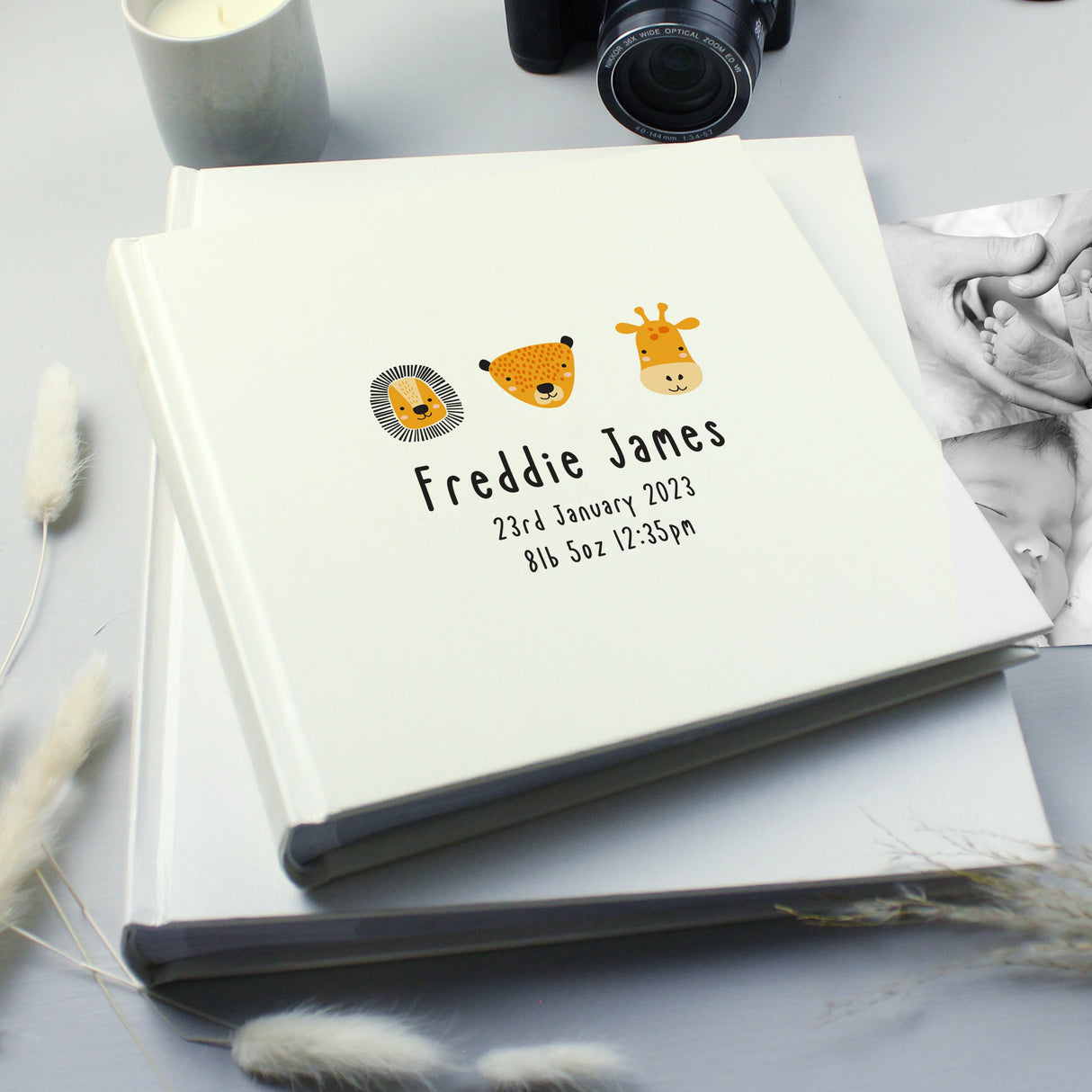Personalised Scandi Safari Animals Square Photo Album - Shop Photo Albums At Gift Moments - 2