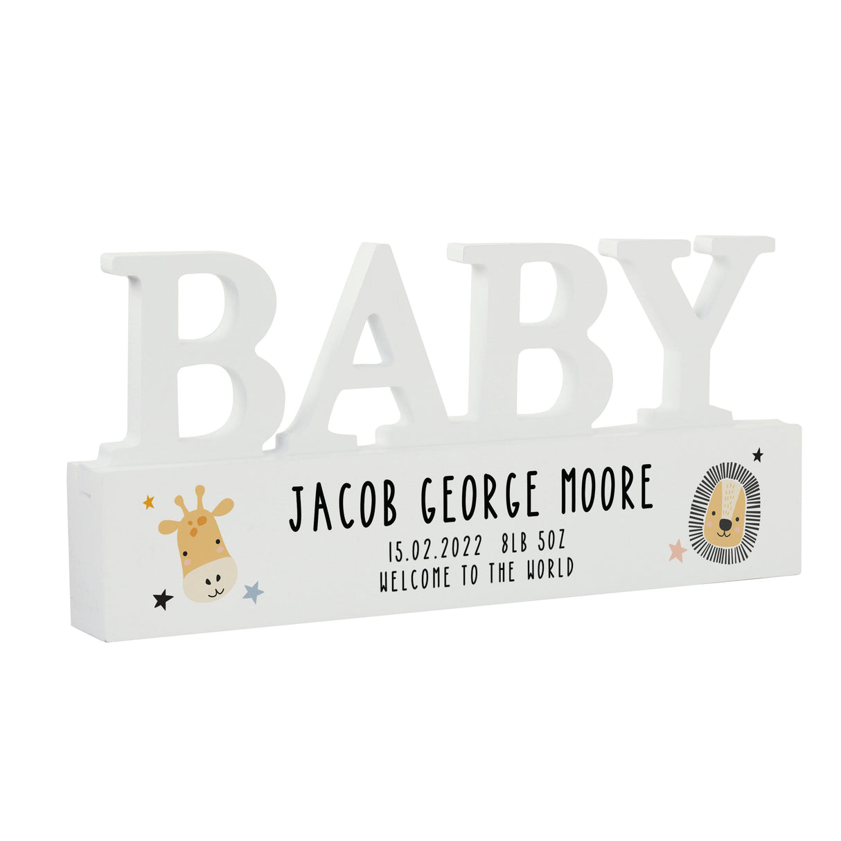 Personalised Scandi Safari Animals Wooden Baby Ornament - Shop Ornaments At Gift Moments - 3