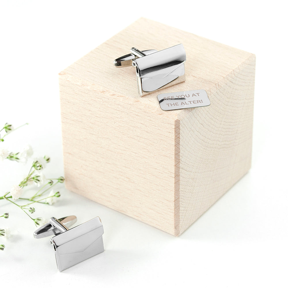 Personalised Secret Message Envelope Cufflinks: 6 - Cufflinks & Tie Slides By Gift Moments