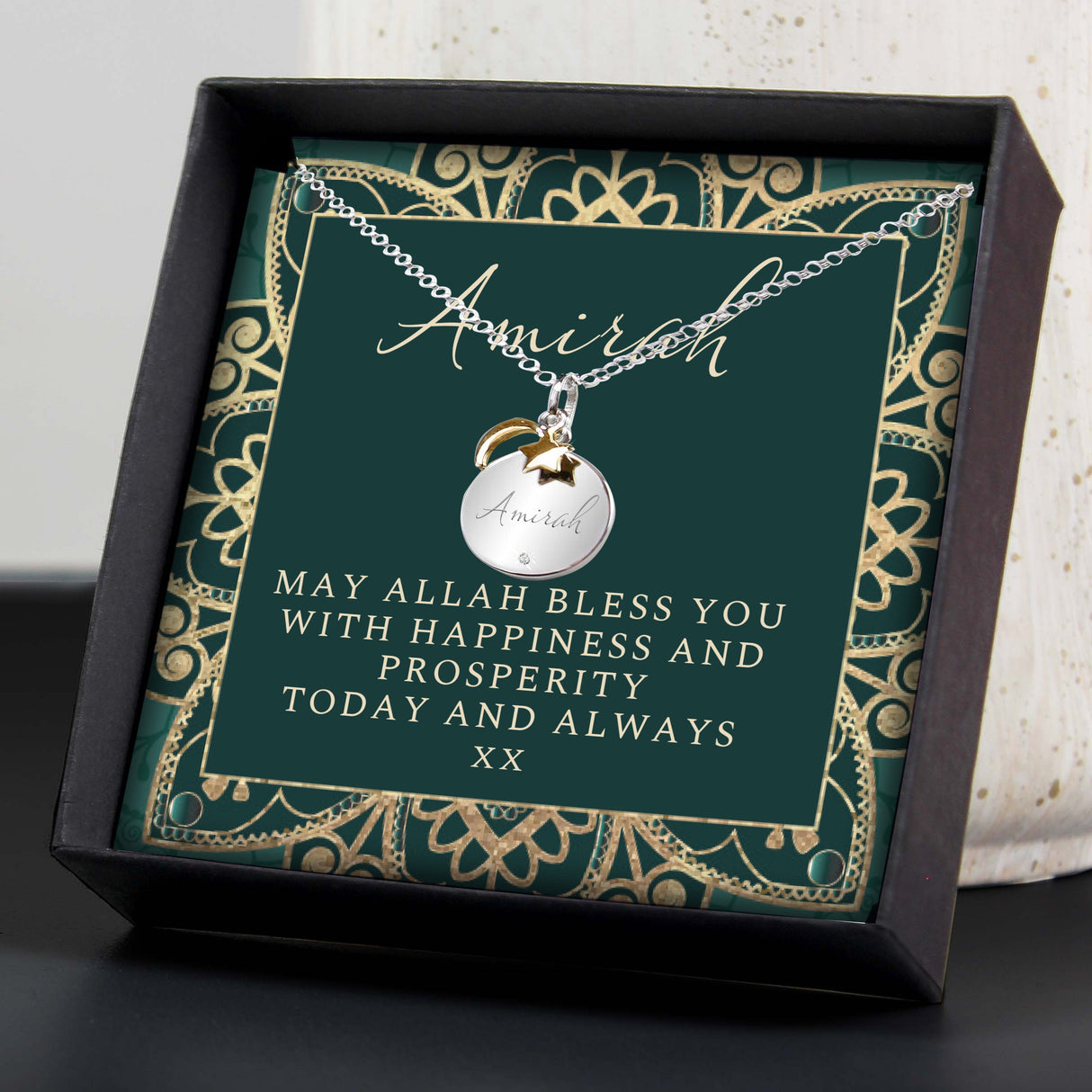 Personalised Sentiment Eid and Ramadan Disc Necklace and Box - Shop Necklaces At Gift Moments - 6