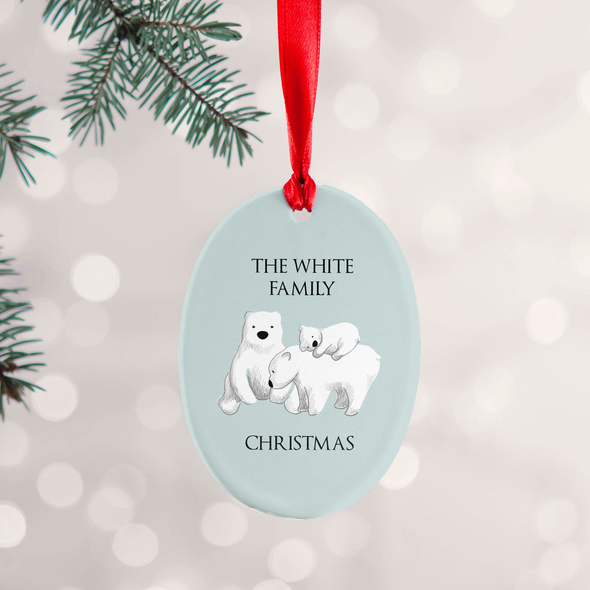 Personalised Sentimental Polar Bear Oval Ornament - Shop Christmas Decorations At Gift Moments - 2