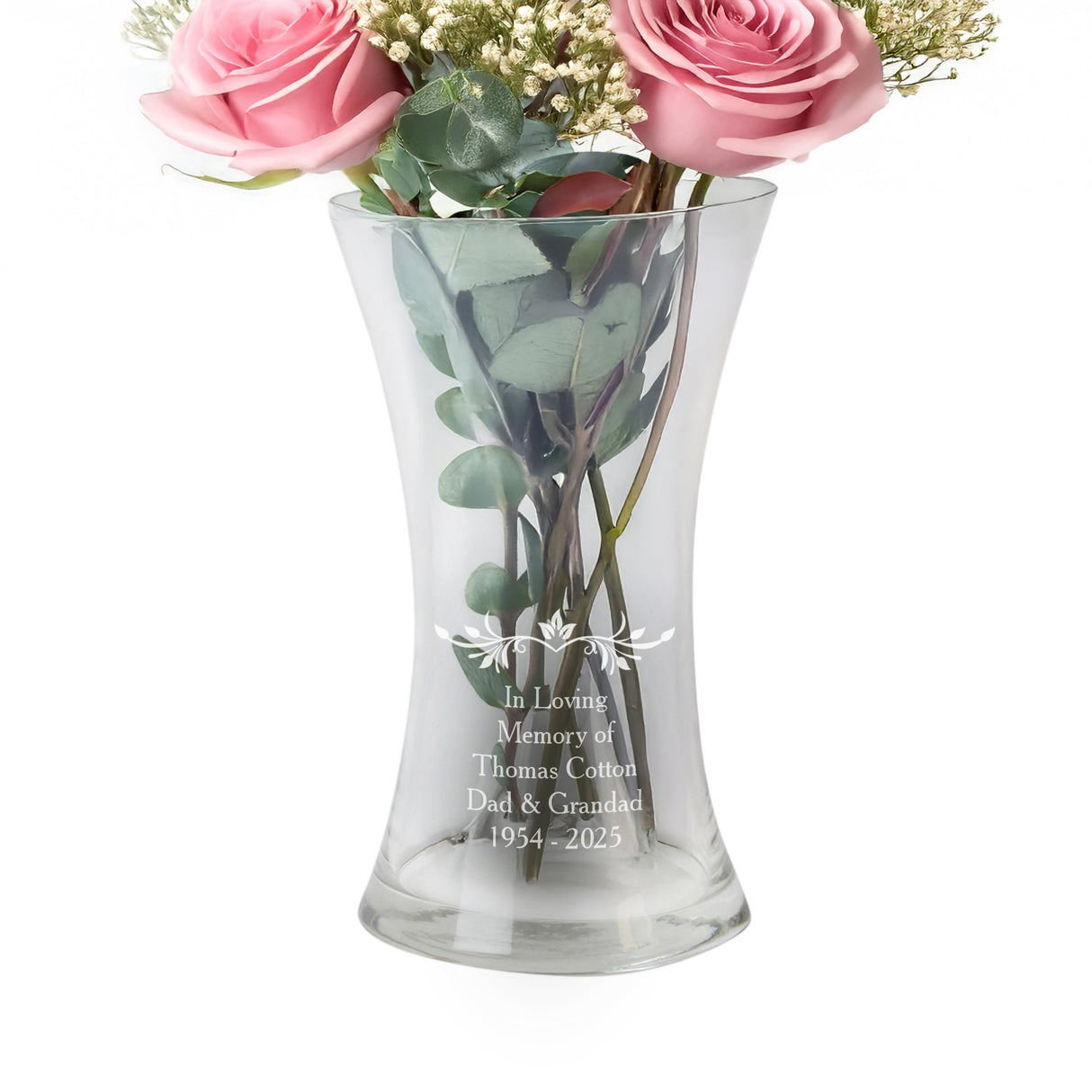 Personalised Sentiments Glass Vase: 4 - Vases By Gift Moments