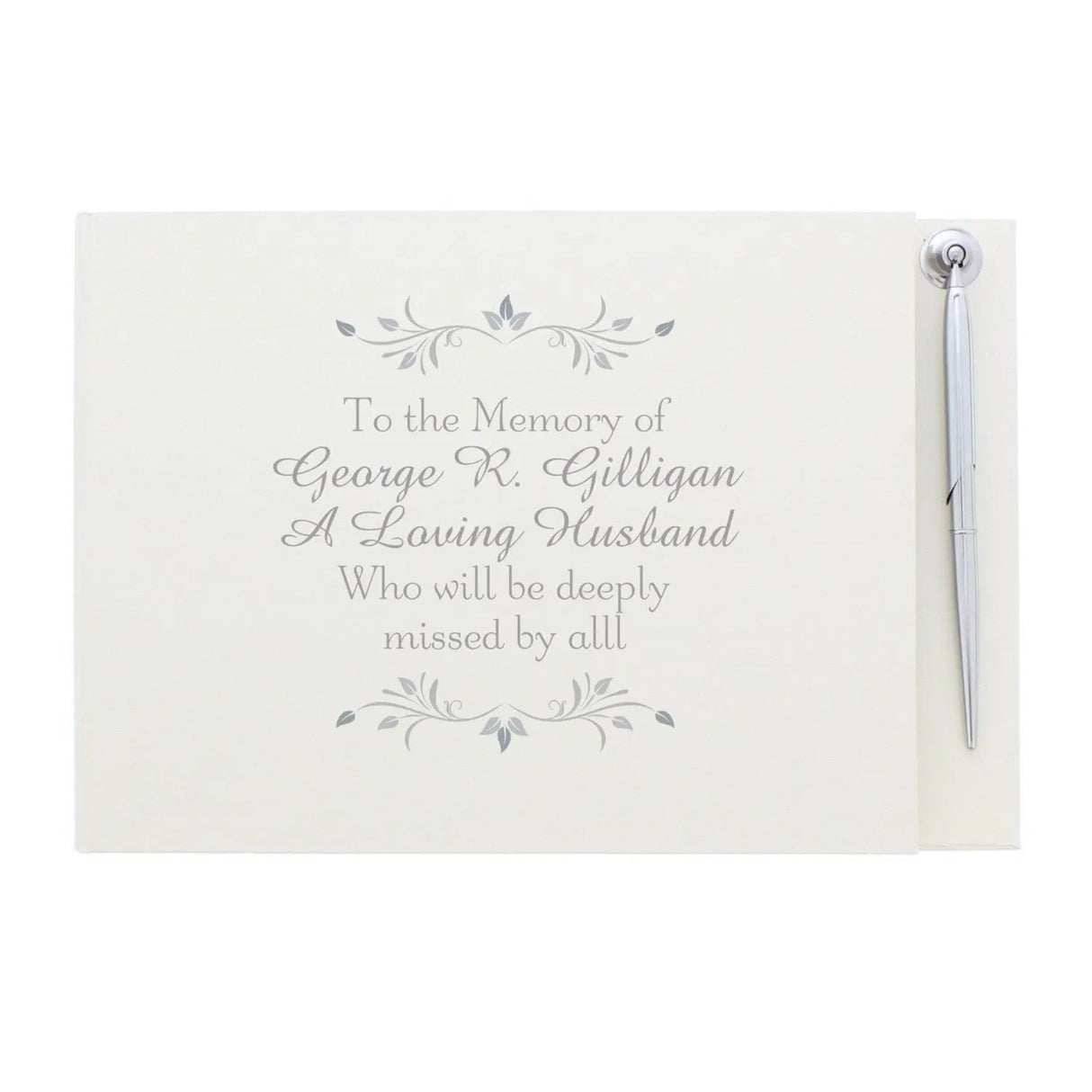 Personalised Sentiments Hardback Guest Book & Pen: 4 - Guest Books By Gift Moments
