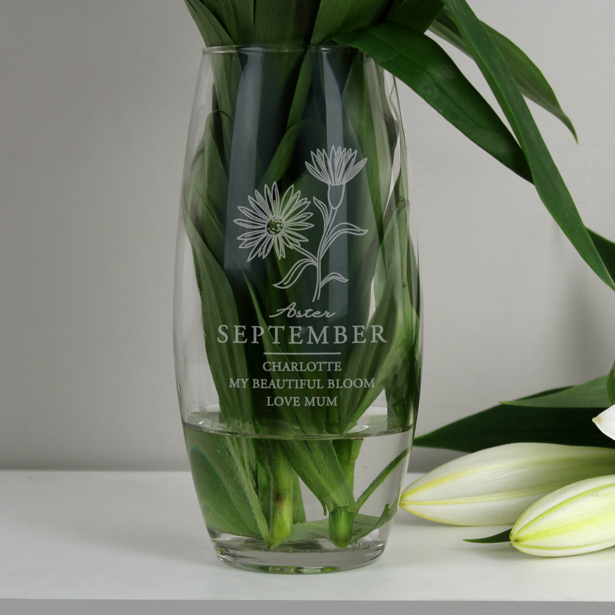 Personalised September Birth Flower Bullet Vase: 4 - Vases By Gift Moments