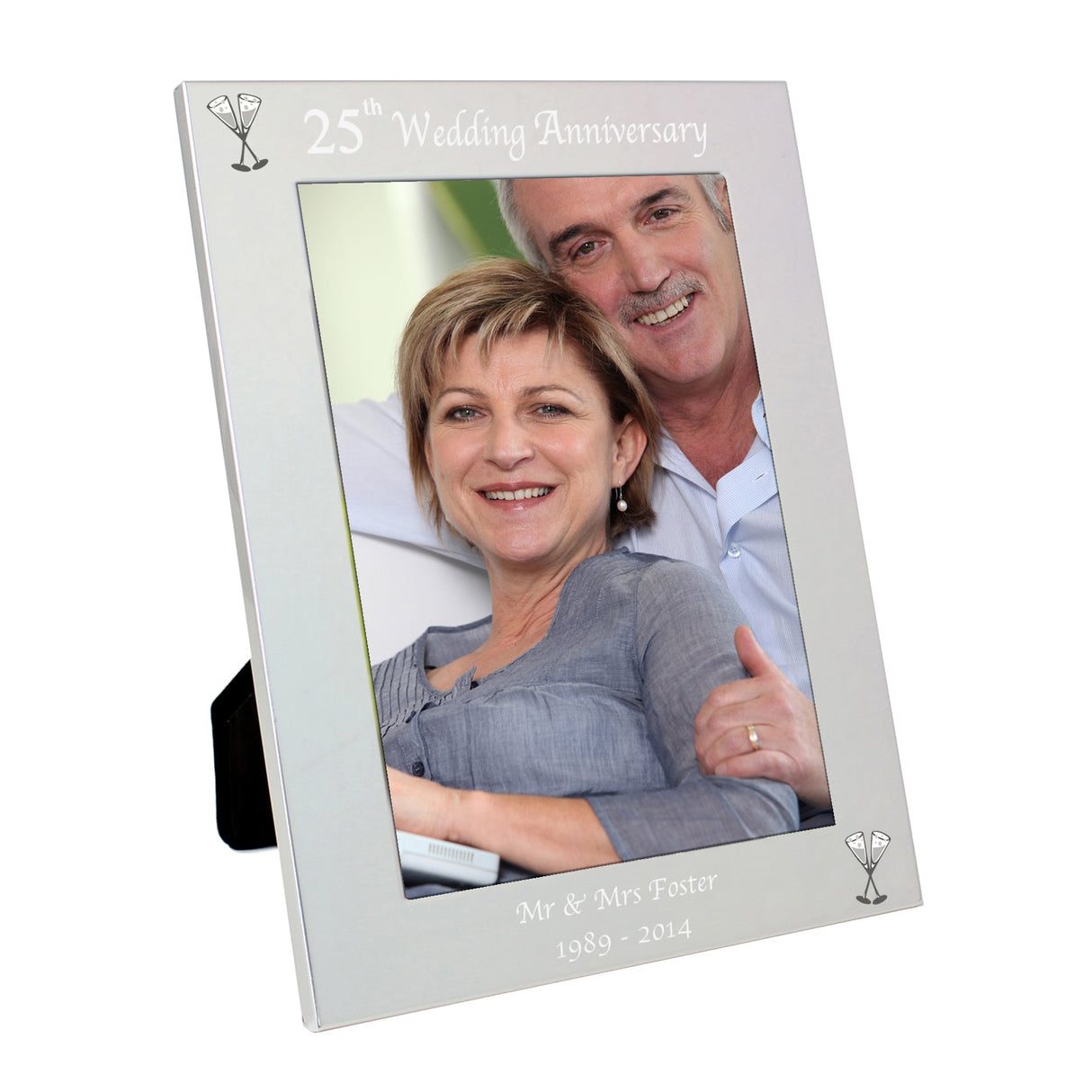 Personalised Silver 5x7 25th Wedding Anniversary Photo Frame: 2 - Photo Frames By Gift Moments