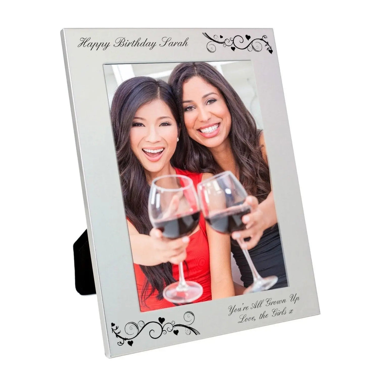 Personalised Silver 5x7 Black Swirl Photo Frame - Shop Photo Frames At Gift Moments - 3