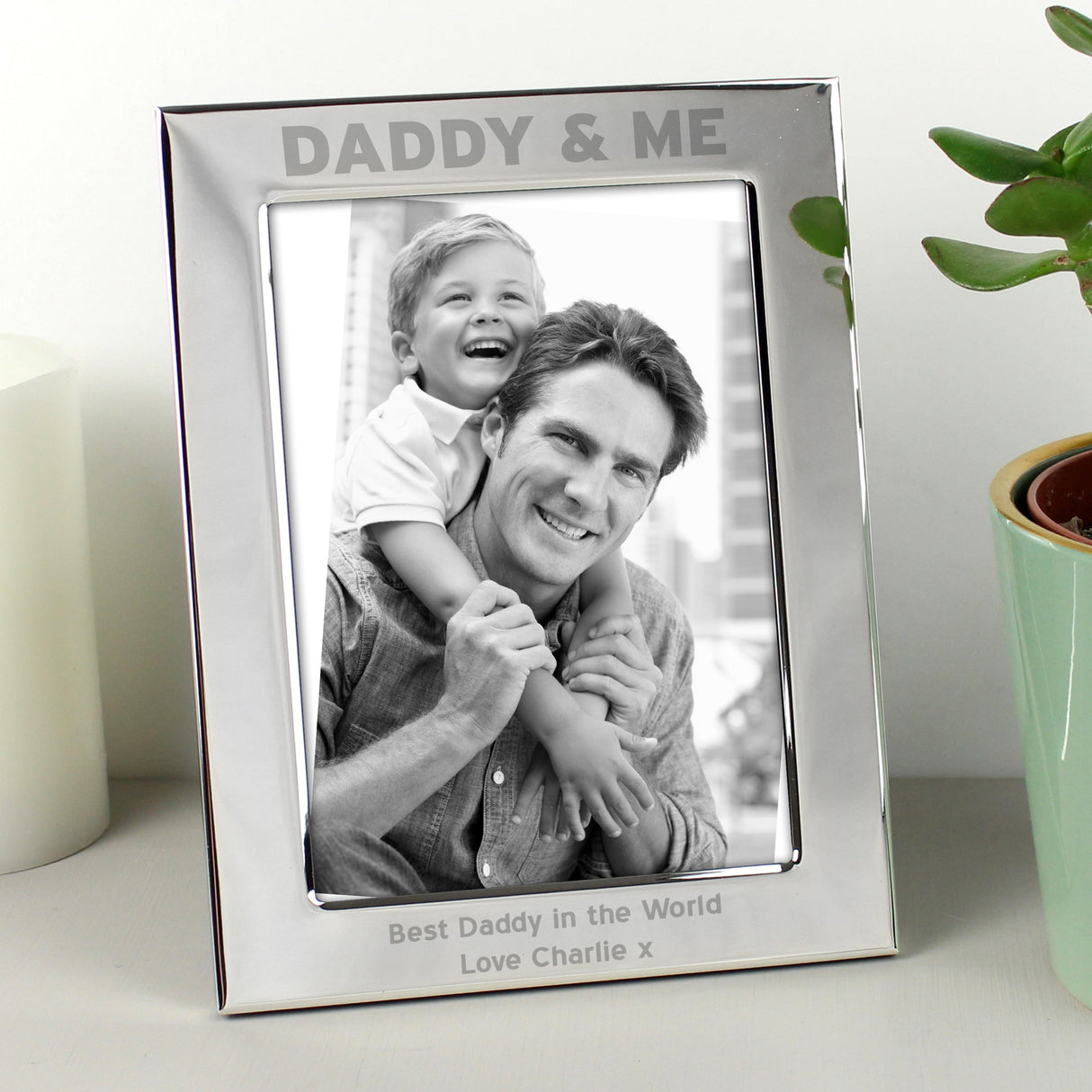 Personalised Silver 5x7 Daddy & Me Photo Frame: 2 - Photo Frames By Gift Moments