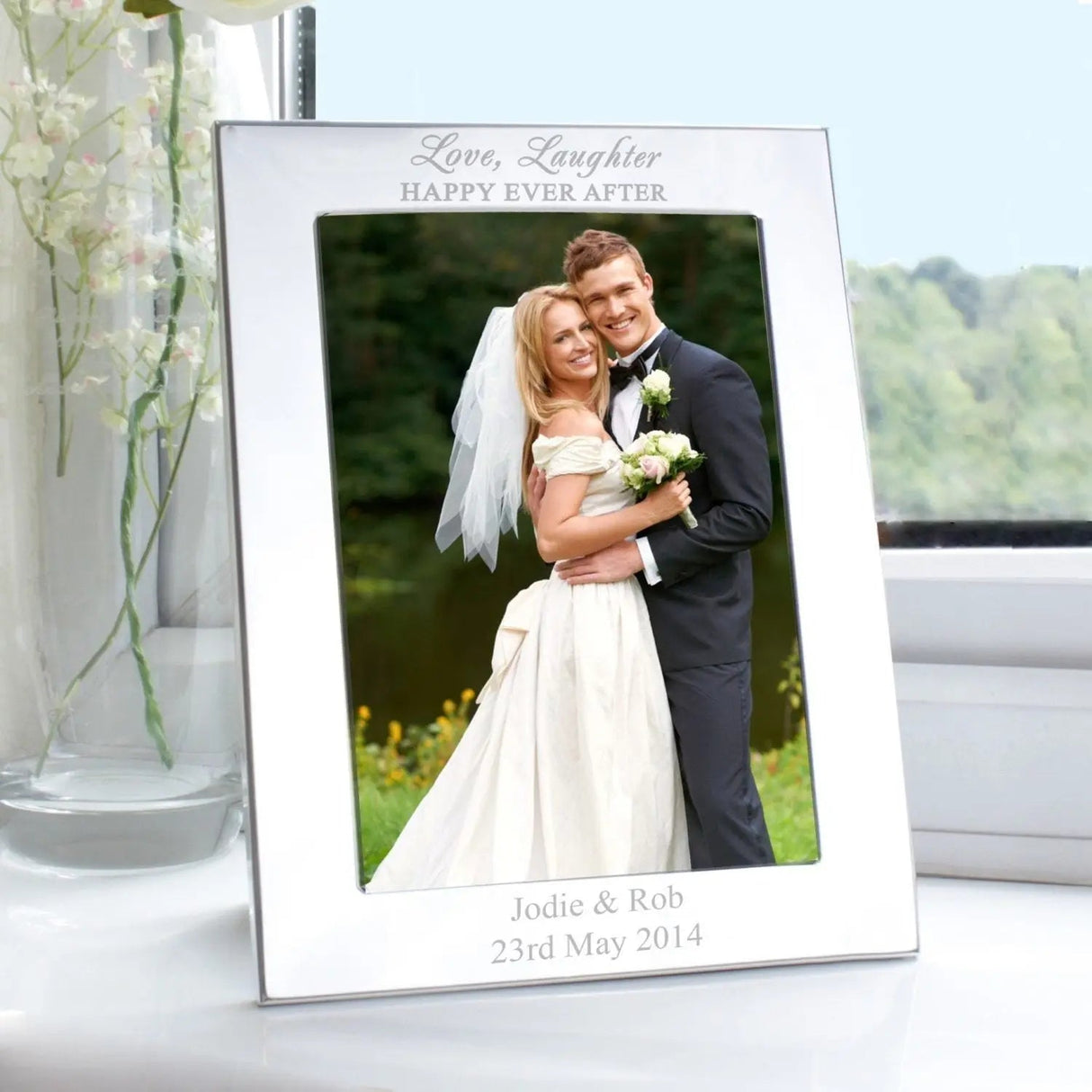 Personalised Silver 5x7 Happily Ever After Photo Frame - Shop Photo Frames At Gift Moments - 1