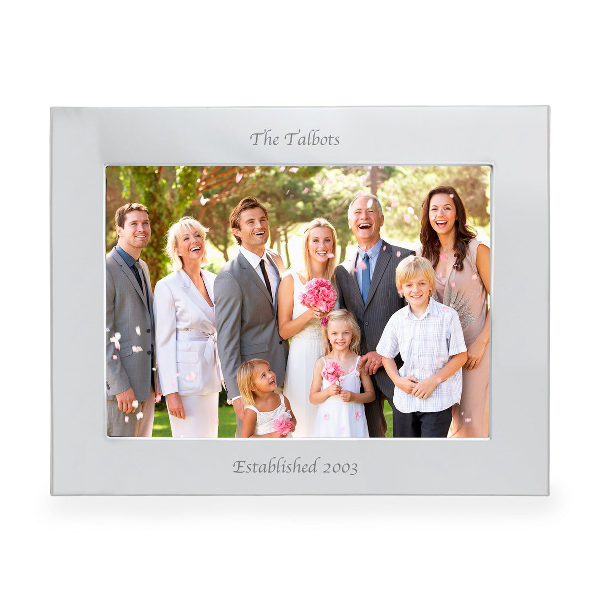 Personalised Silver 5x7 Landscape Photo Frame: 2 - Photo Frames By Gift Moments