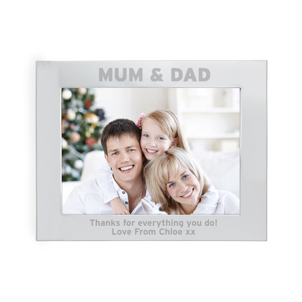 Personalised Silver 5x7 Mum & Dad Photo Frame: 3 - Photo Frames By Gift Moments