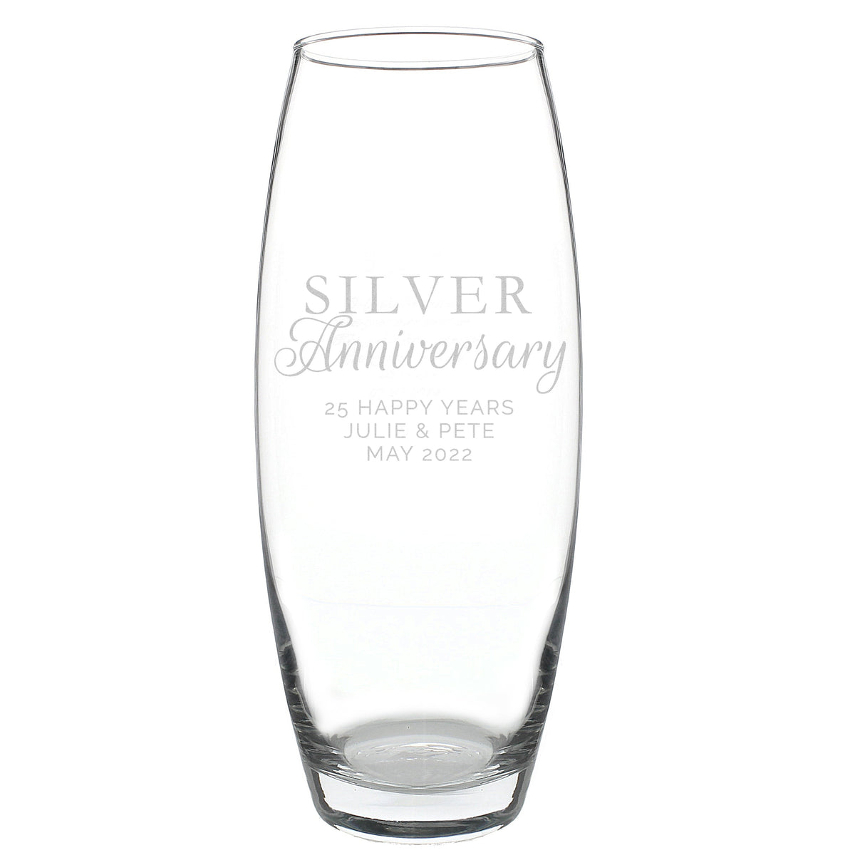 Personalised ’Silver Anniversary’ Bullet Vase - Shop Vases At Gift Moments - 2