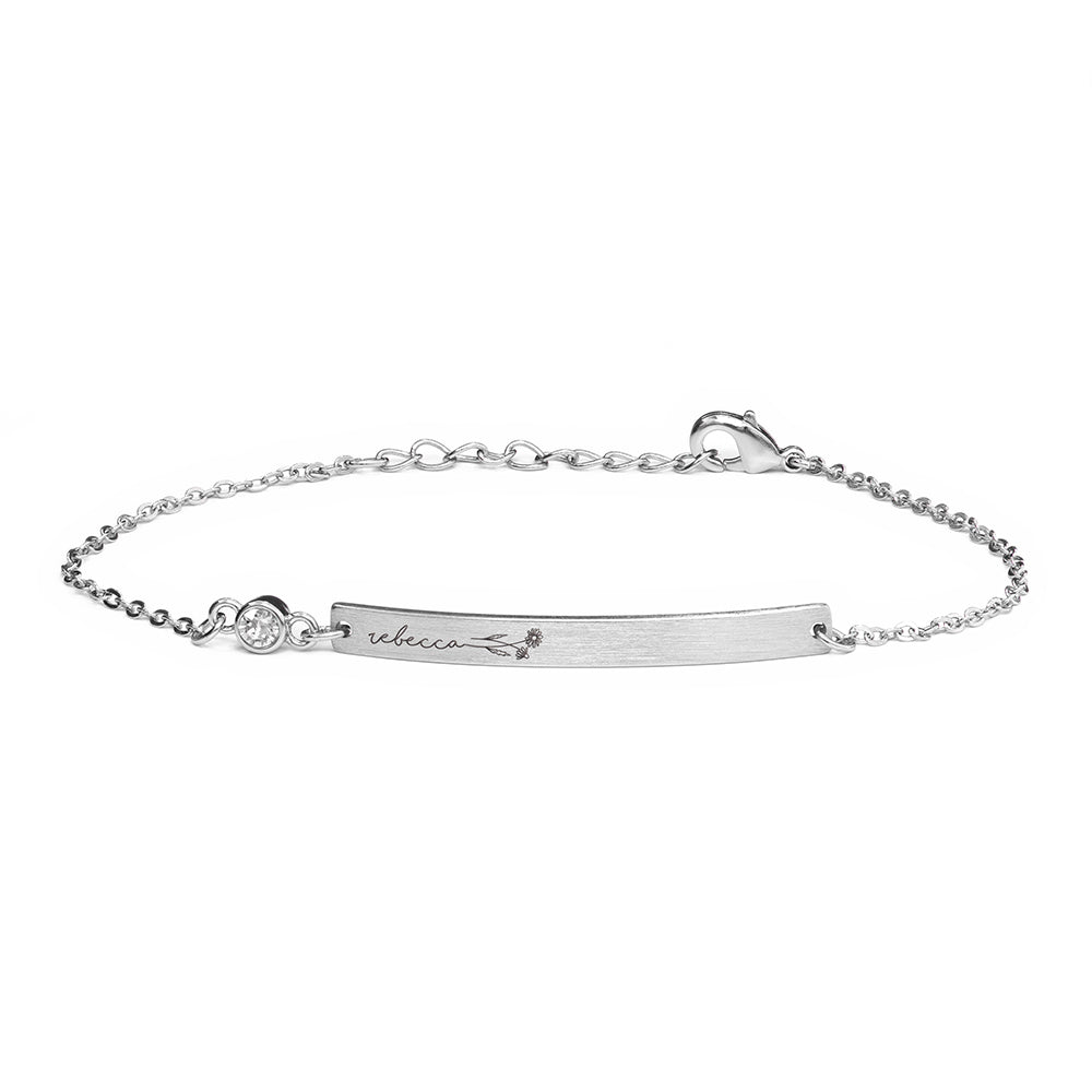 Personalised Silver Birth Flower Swarovski Crystal Bracelets: 16 - Bracelets By Gift Moments