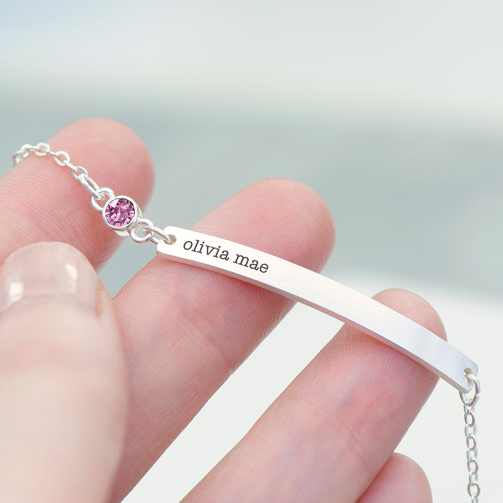 Personalised Silver Birthstone Swarovski Crystal Bracelets: 23 - Bracelets By Gift Moments