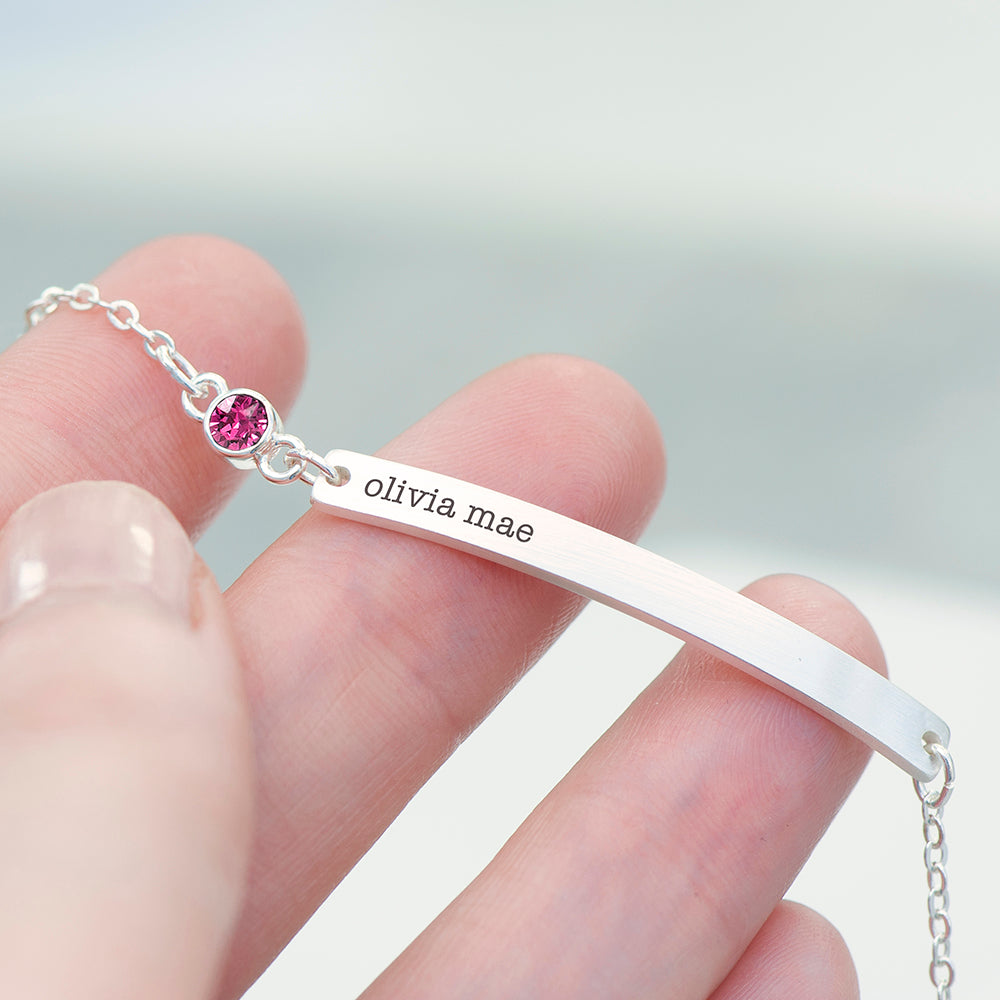 Personalised Silver Birthstone Swarovski Crystal Bracelets: 20 - Bracelets By Gift Moments