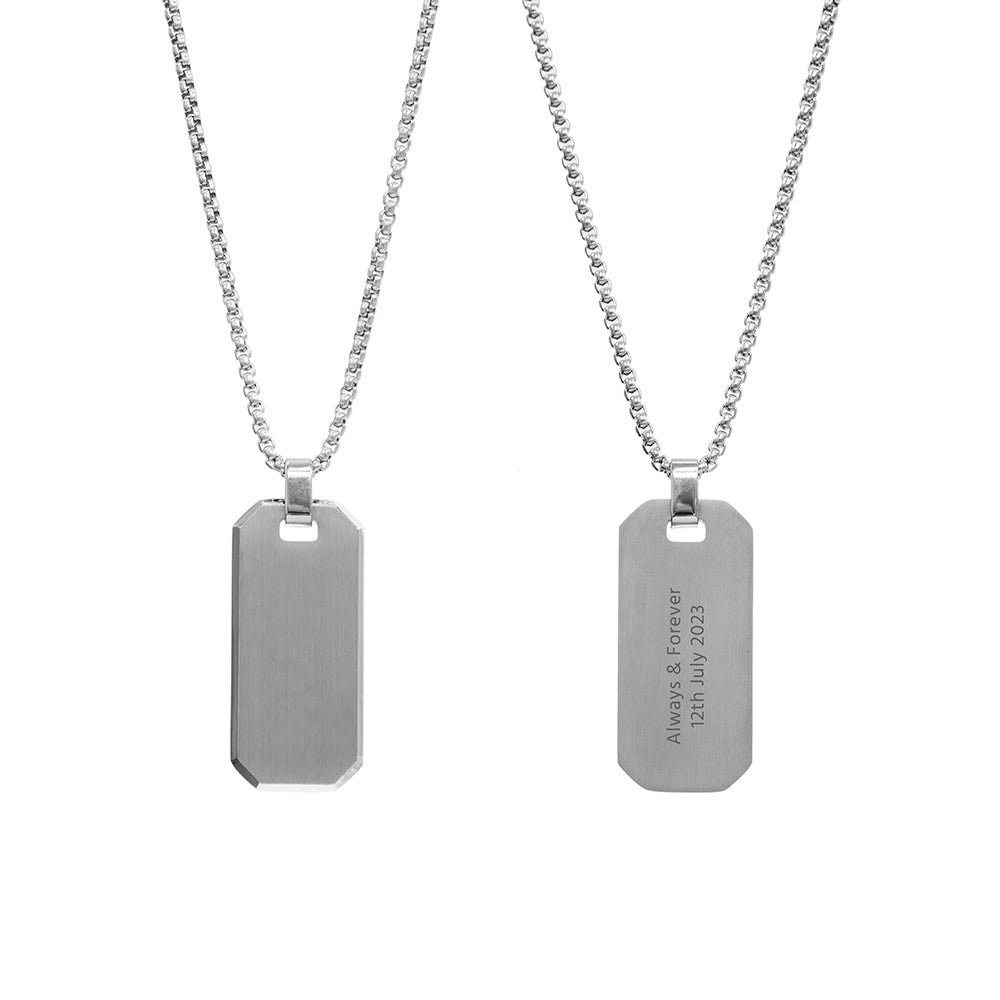 Personalised Silver Luxury Men’s Dog Tag Necklace - Shop Necklaces At Gift Moments - 8