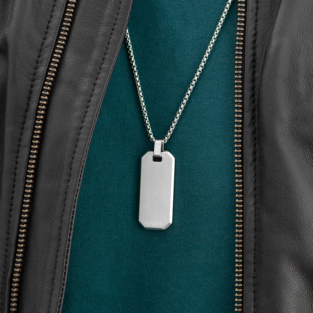 Personalised Silver Luxury Men’s Dog Tag Necklace - Shop Necklaces At Gift Moments - 4