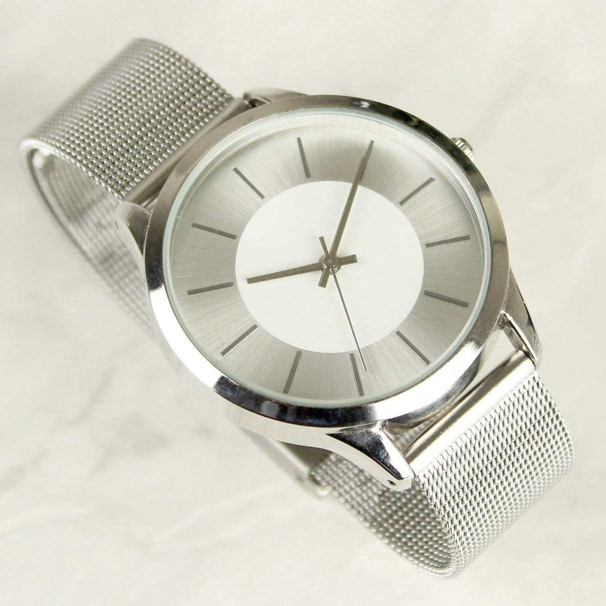 Personalised Silver with Mesh Style Strap Watch: 1 - Watches By Gift Moments