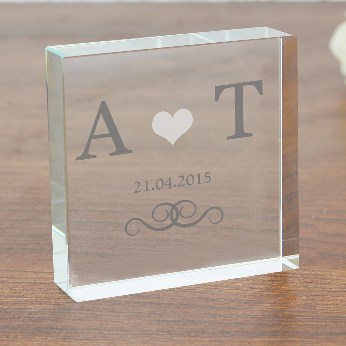 Personalised Silver Monogram Crystal Token: 2 - Crystal Tokens By Gift Moments