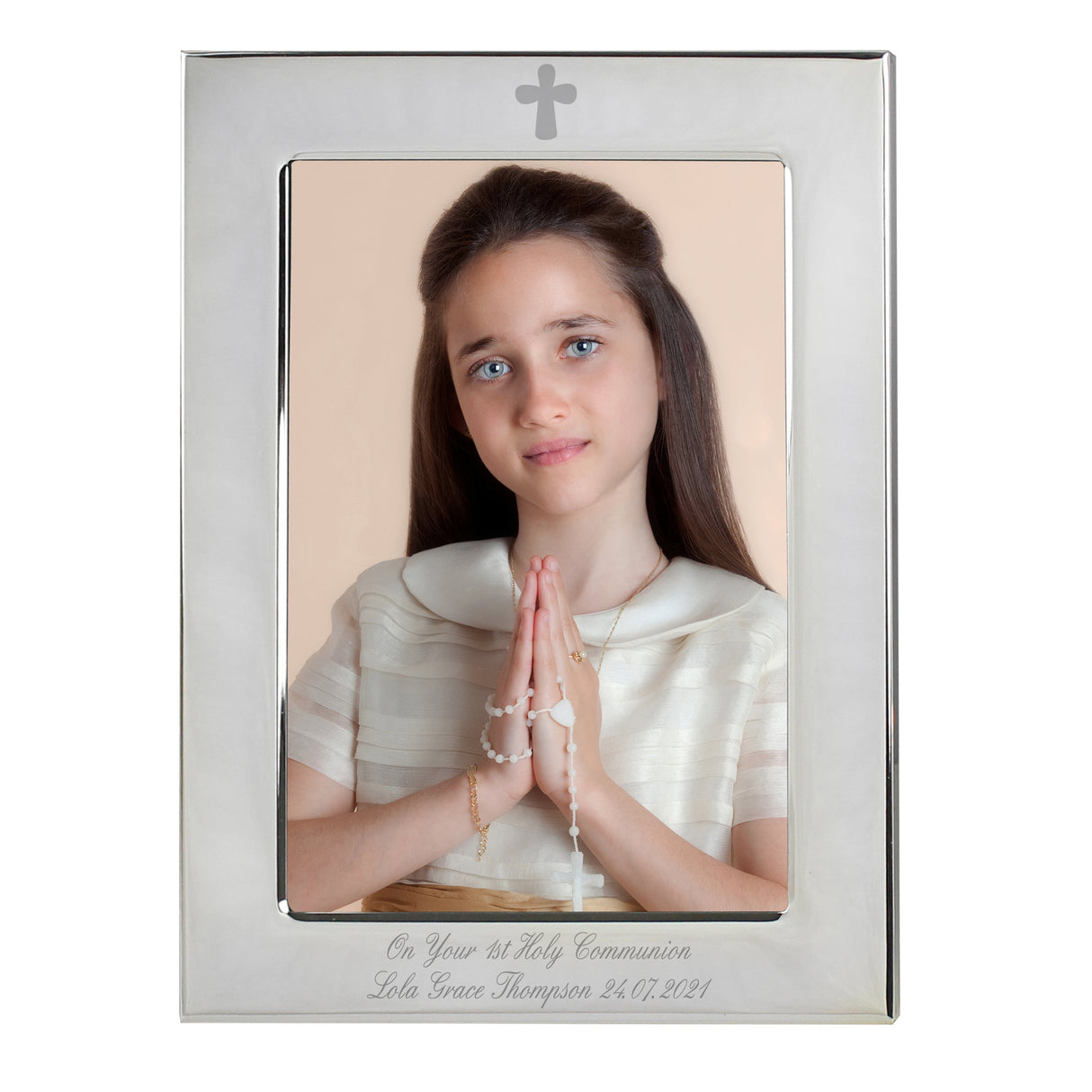 Personalised Silver Plated 6x4 Elegant Cross Photo Frame - Shop Photo Frames At Gift Moments - 3