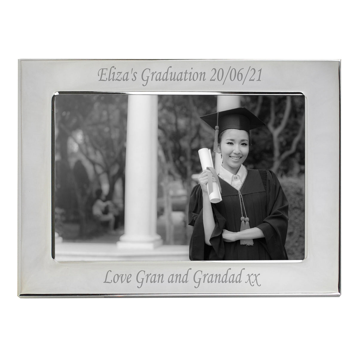 Personalised Silver Plated 6x4 Landscape Photo Frame: 3 - Photo Frames By Gift Moments