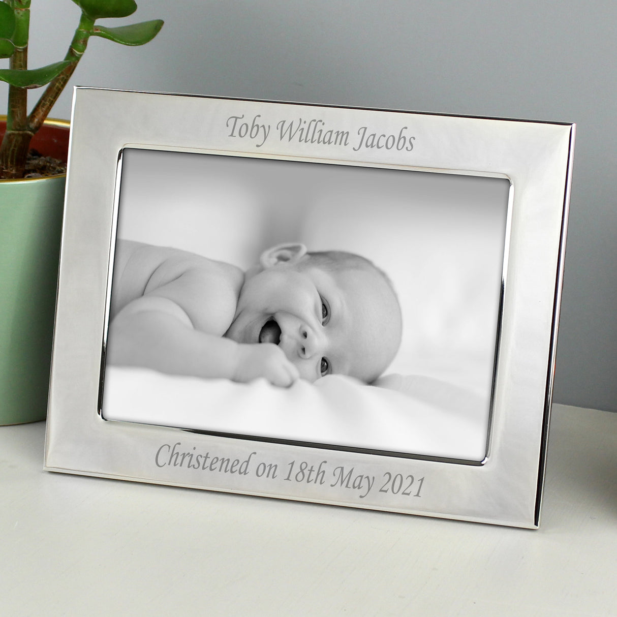 Personalised Silver Plated 6x4 Landscape Photo Frame: 8 - Photo Frames By Gift Moments