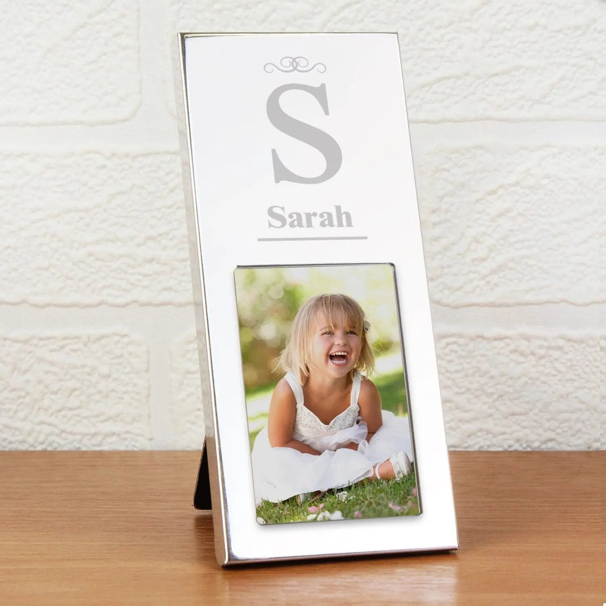 Personalised Small Initial 2x3 Silver Photo Frame: 1 - Photo Frames By Gift Moments