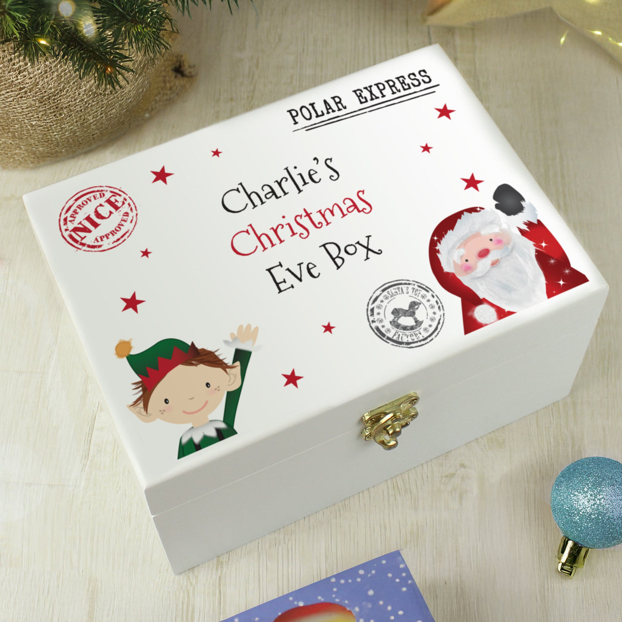 Personalised Small White Christmas Eve Box - Shop Keepsake Boxes At Gift Moments - 2