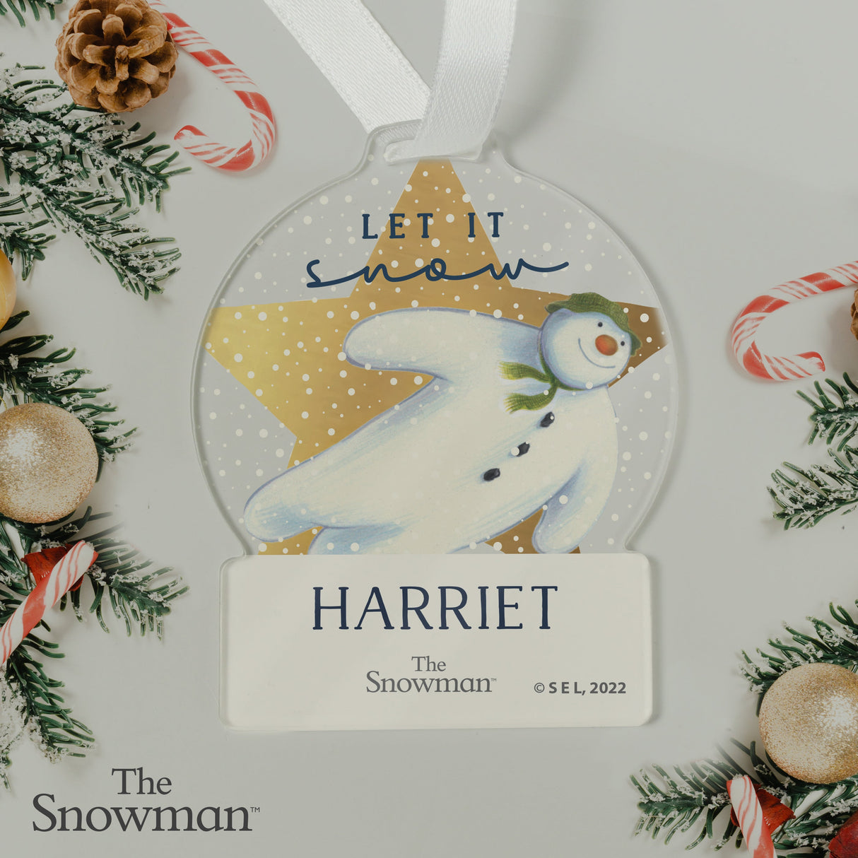 Personalised The Snowman Acrylic Decoration: 3 - Christmas Decorations By The Snowman