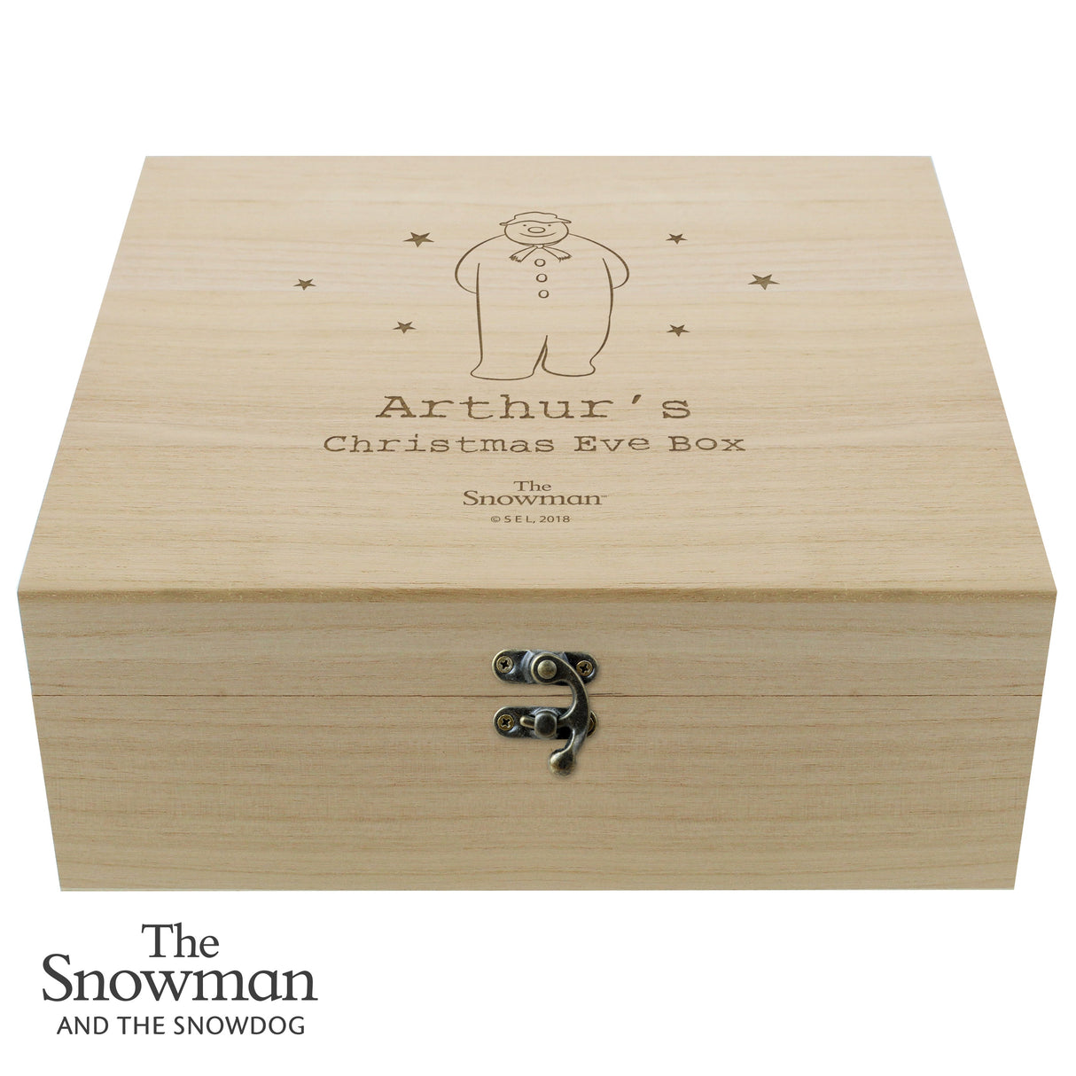 Personalised The Snowman Large Wooden Christmas Eve Box: 4 - Keepsake Boxes By The Snowman
