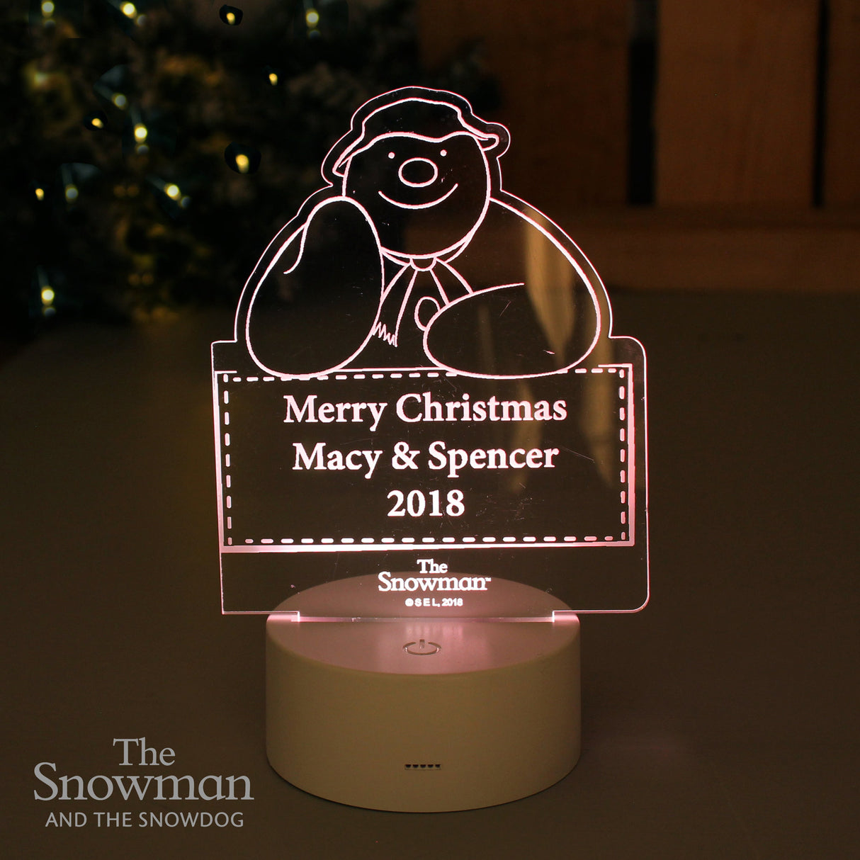 Personalised The Snowman LED Colour Changing Decoration & Night Light: 6 - LED Lighting By The Snowman