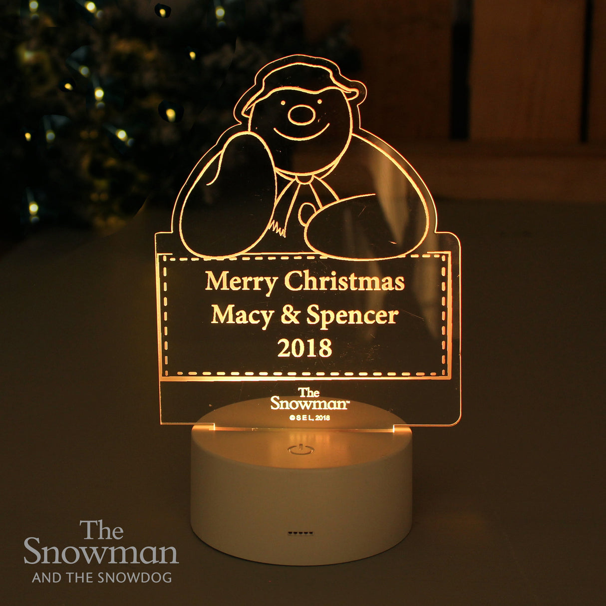 Personalised The Snowman LED Colour Changing Decoration & Night Light: 3 - LED Lighting By The Snowman