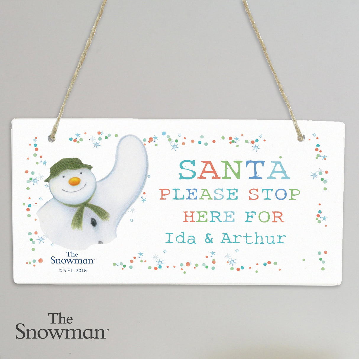 Personalised The Snowman Let it Snow Santa Stop Here Wooden Sign: 2 - Signs & Plaques By The Snowman