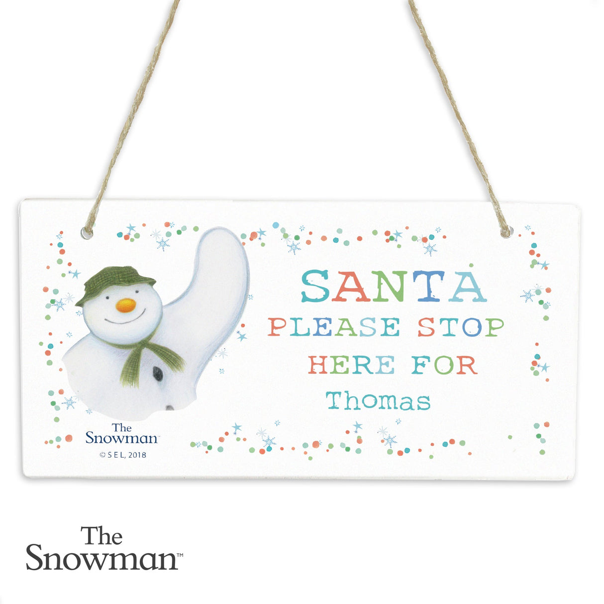 Personalised The Snowman Let it Snow Santa Stop Here Wooden Sign: 4 - Signs & Plaques By The Snowman