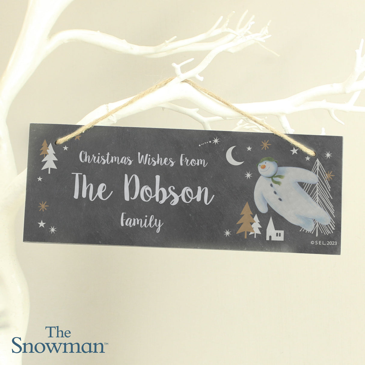 Personalised The Snowman Magical Adventure Hanging Slate Plaque: 2 - Signs & Plaques By The Snowman