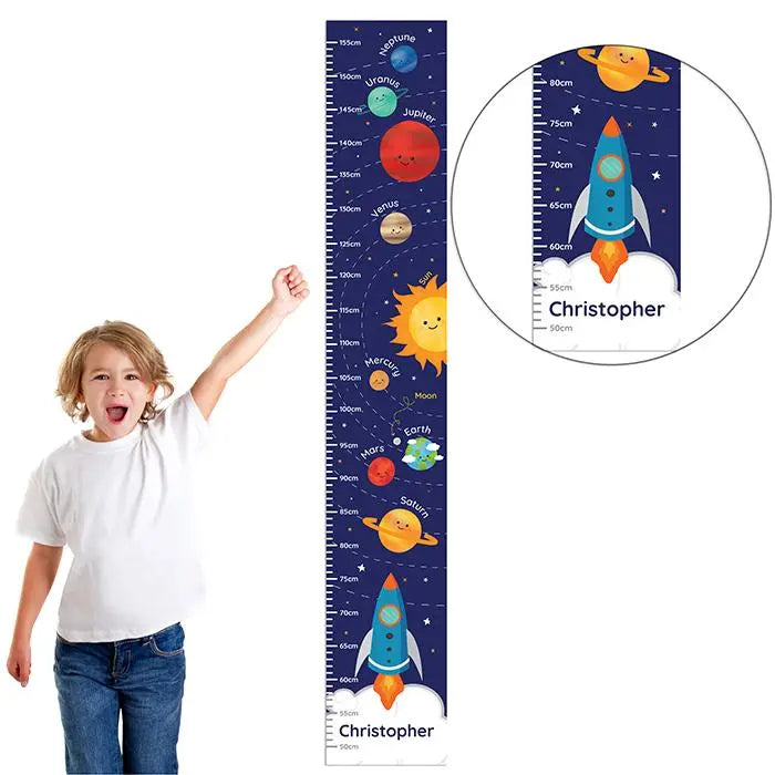 Personalised Solar Space System Height Chart: 6 - Height Charts By Gift Moments