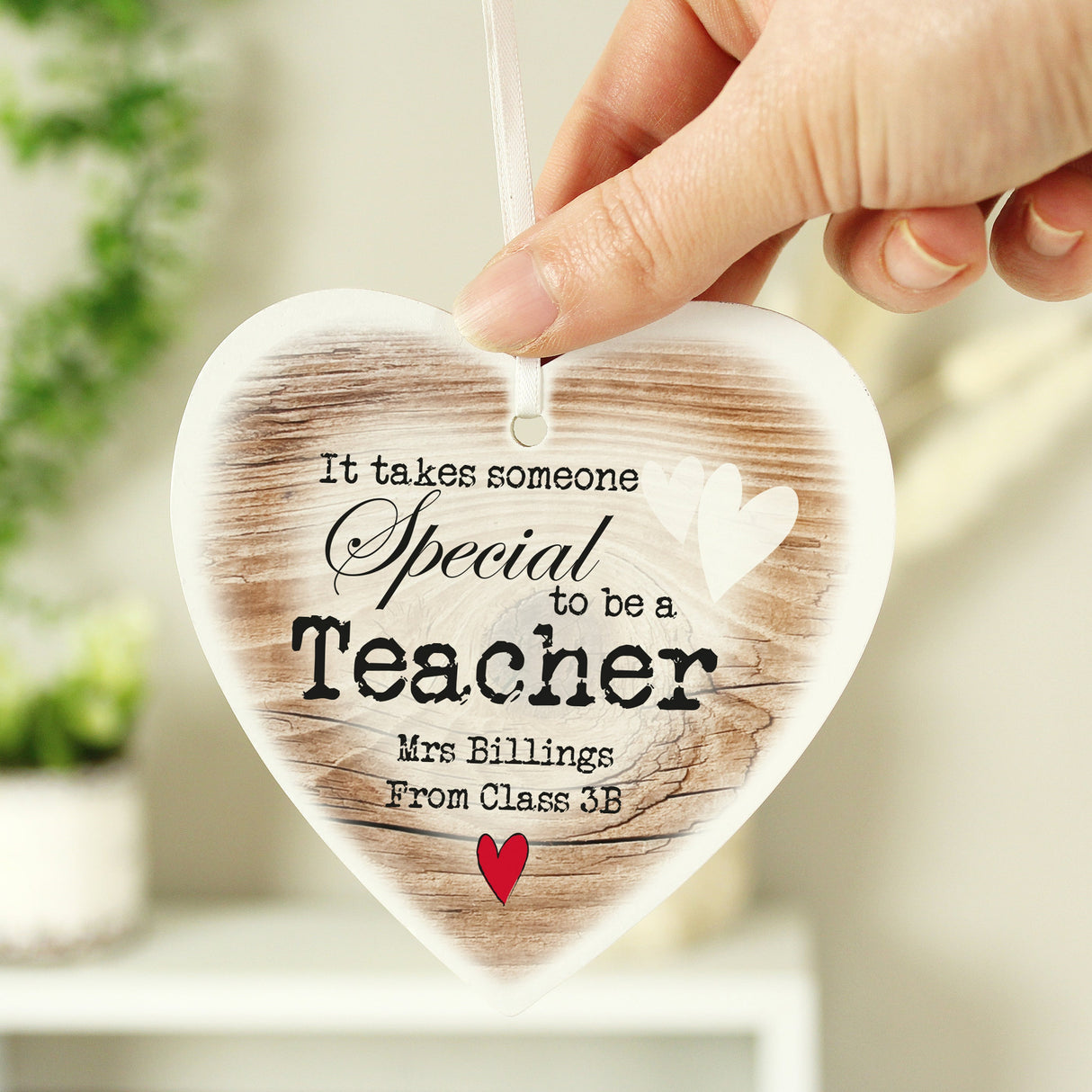 Personalised Someone Special Wooden Heart Shaped Decoration: 4 - Decorations By Gift Moments