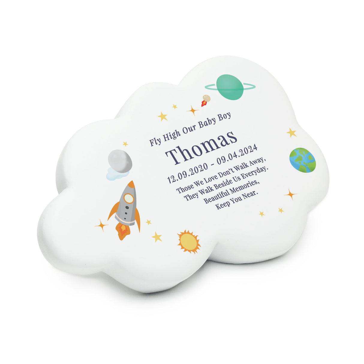 Personalised Space Resin Memorial Cloud: 5 - Memorials By Gift Moments