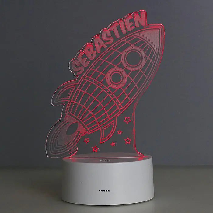 Personalised Space Rocket LED Colour Changing Wireframe Night Light: 3 - LED Lighting By Gift Moments